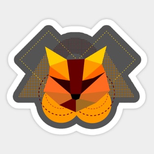 Geometric cat face, abstract shapes Sticker